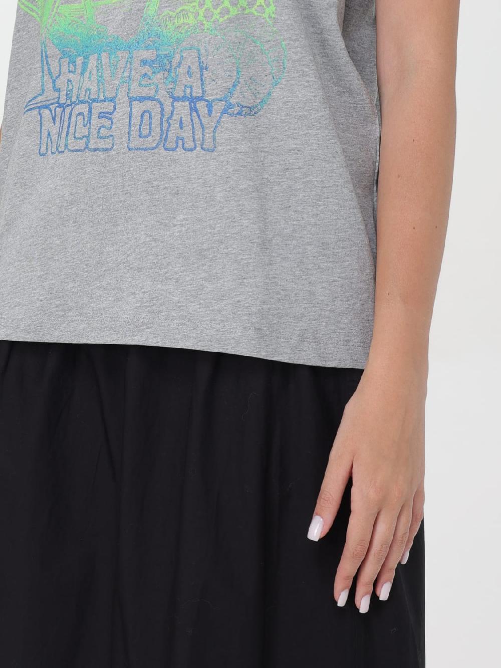 Giglio T-shirt Di Cotone Con Stampa Ganni