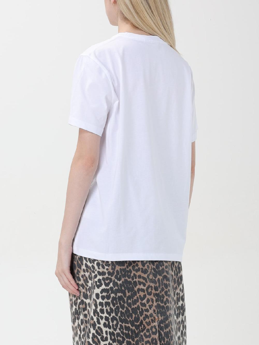 Giglio T-shirt Di Cotone Ganni Con Logo