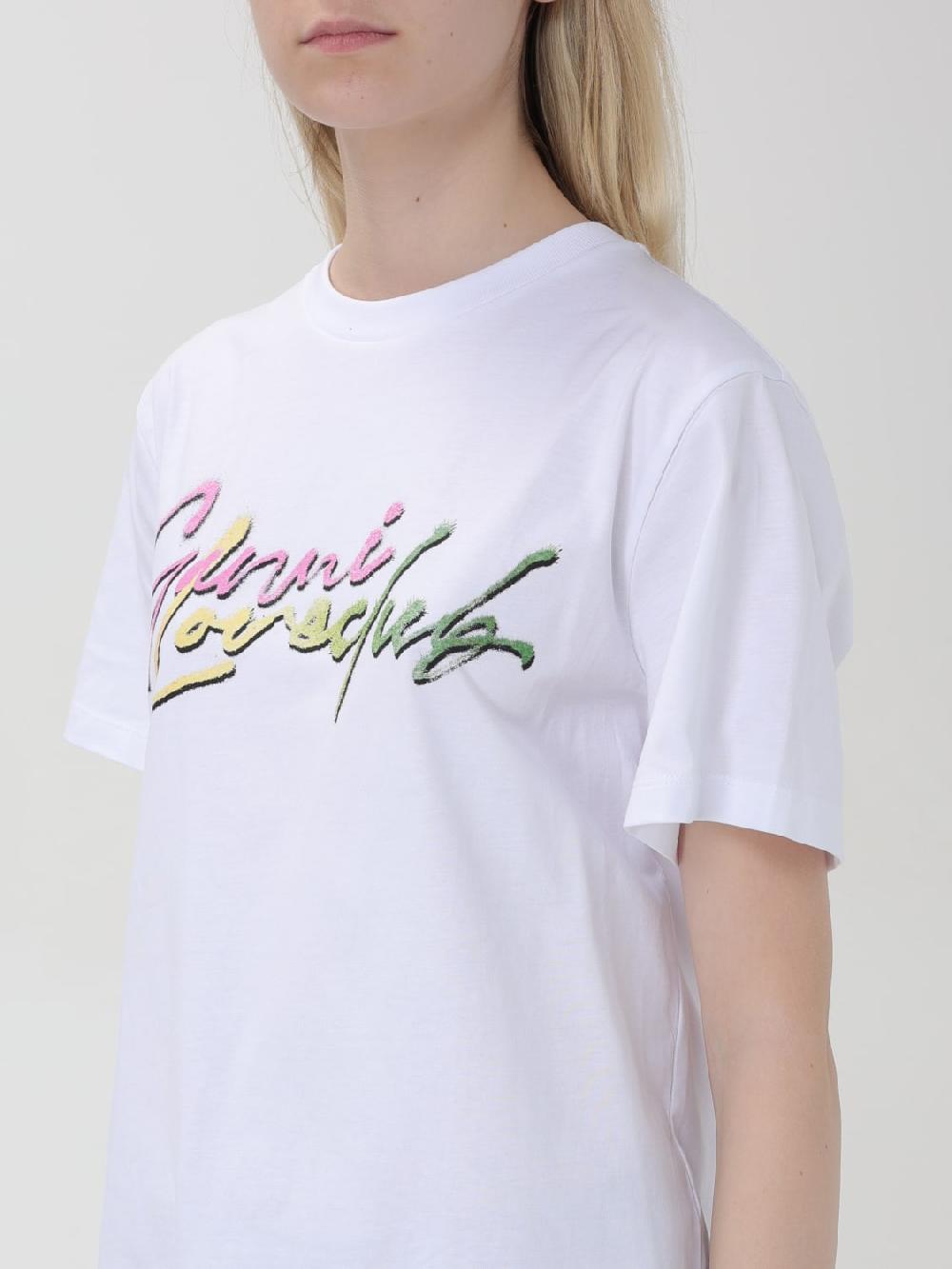 Giglio T-shirt Di Cotone Ganni Con Logo