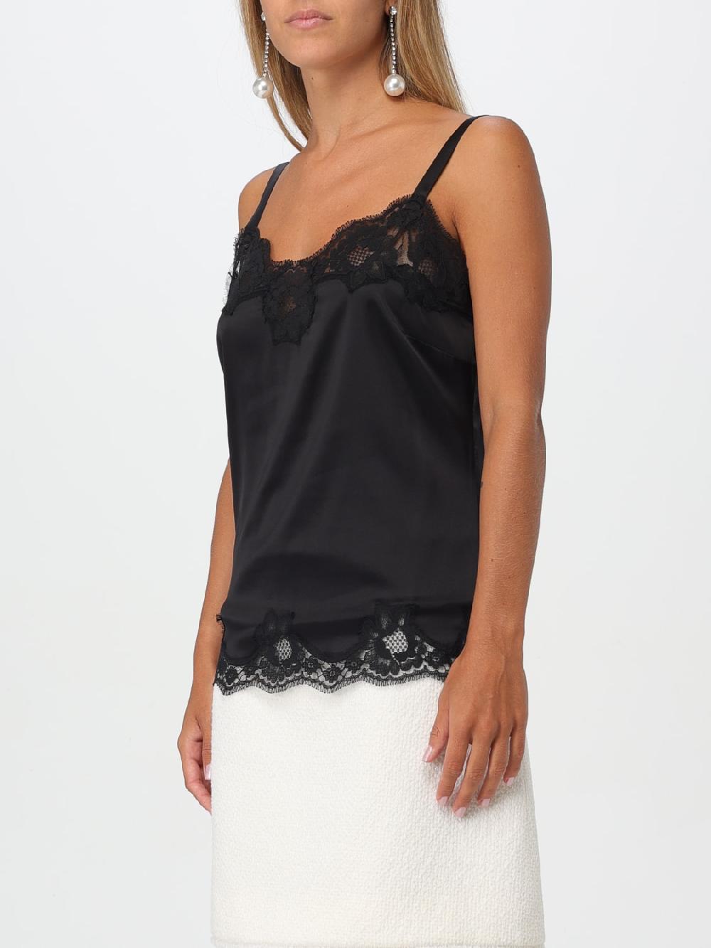 Giglio T-shirt Dolce & Gabbana In Seta Con Pizzo
