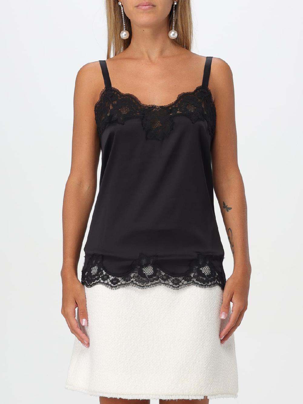 Giglio T-shirt Dolce & Gabbana in seta con pizzo