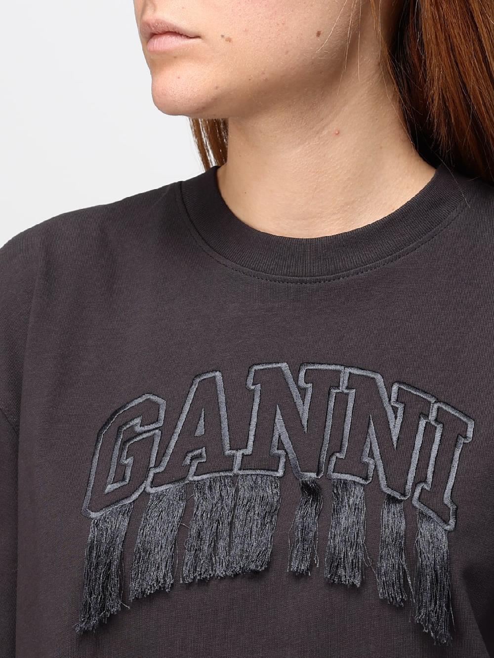 Giglio T-shirt Ganni In Cotone Con Logo