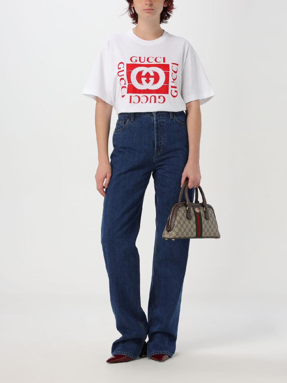 Giglio T-shirt Gucci In Cotone Con Logo