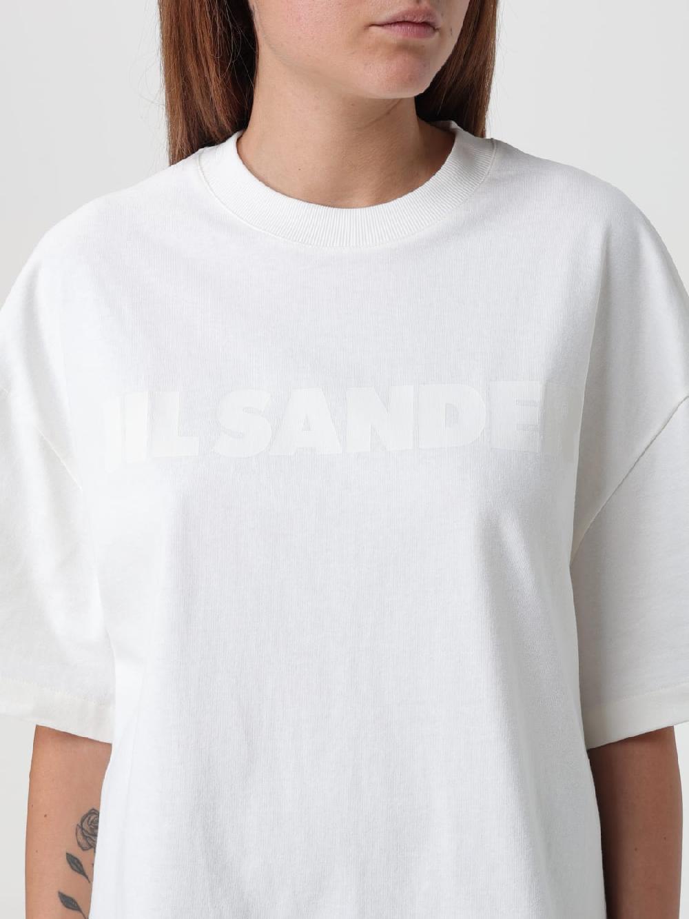 Giglio T-shirt In Cotone Con Logo Jil Sander