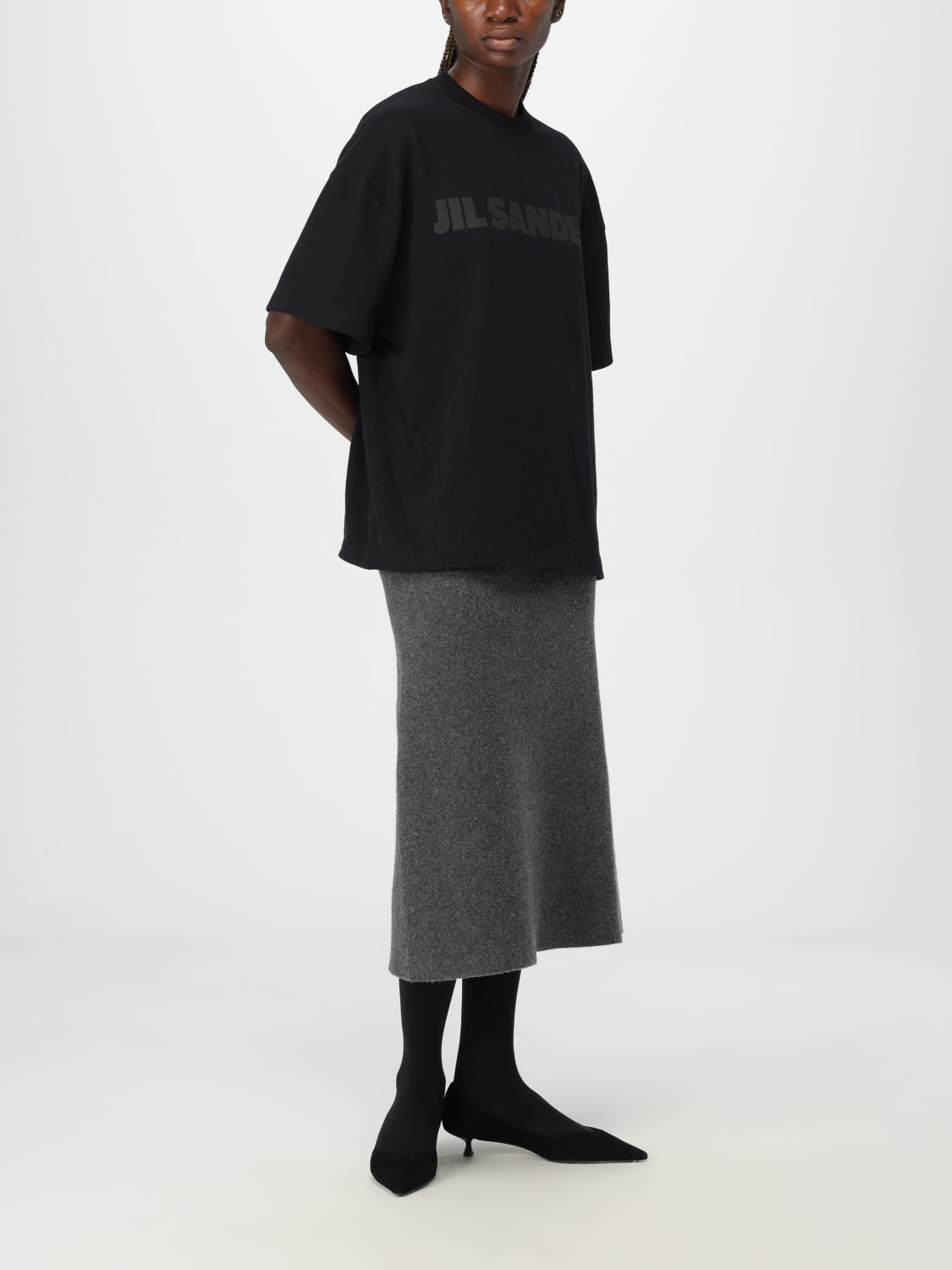 Giglio T-shirt In Cotone Con Logo Jil Sander