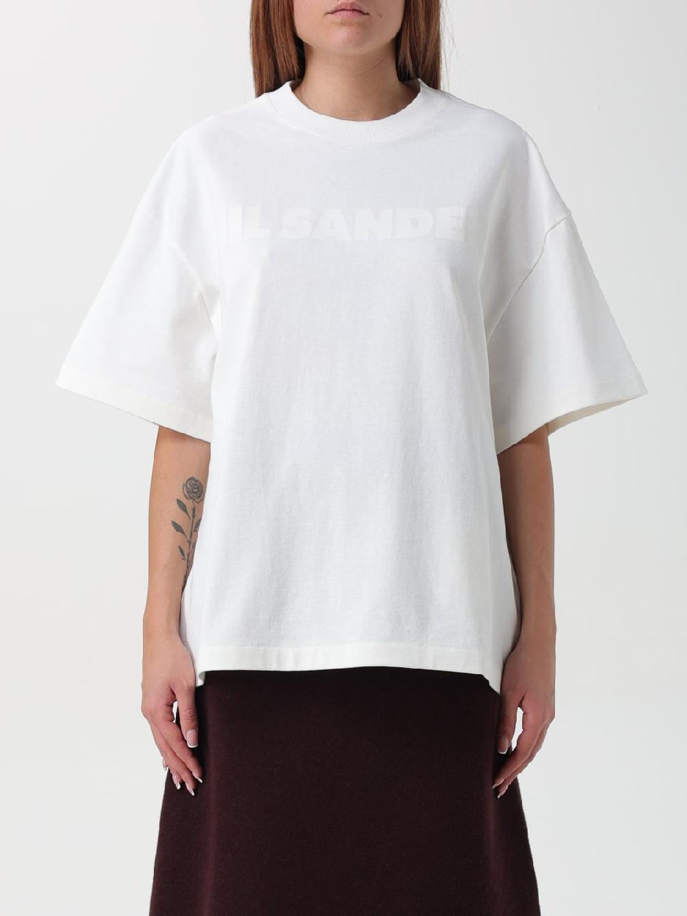 Giglio T-shirt in cotone con logo Jil Sander