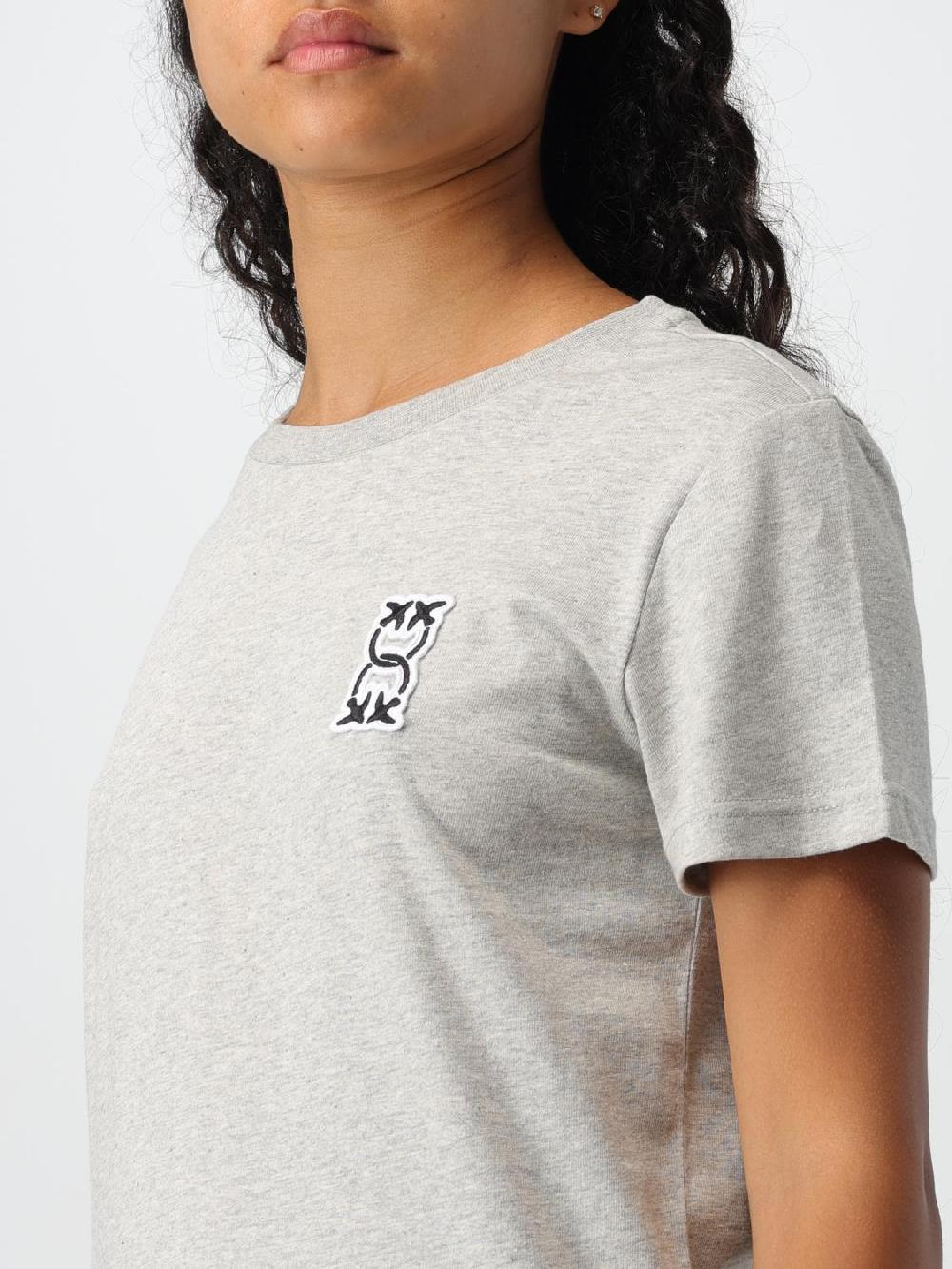 Giglio T-shirt In Cotone Con Logo Love Birds Pinko