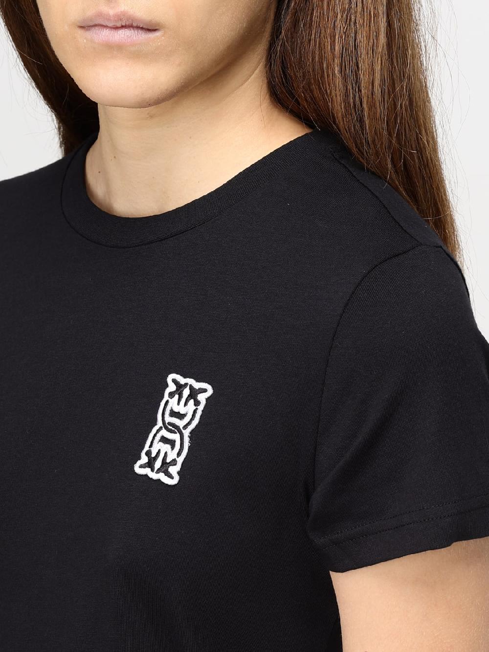 Giglio T-shirt In Cotone Con Logo Love Birds Pinko