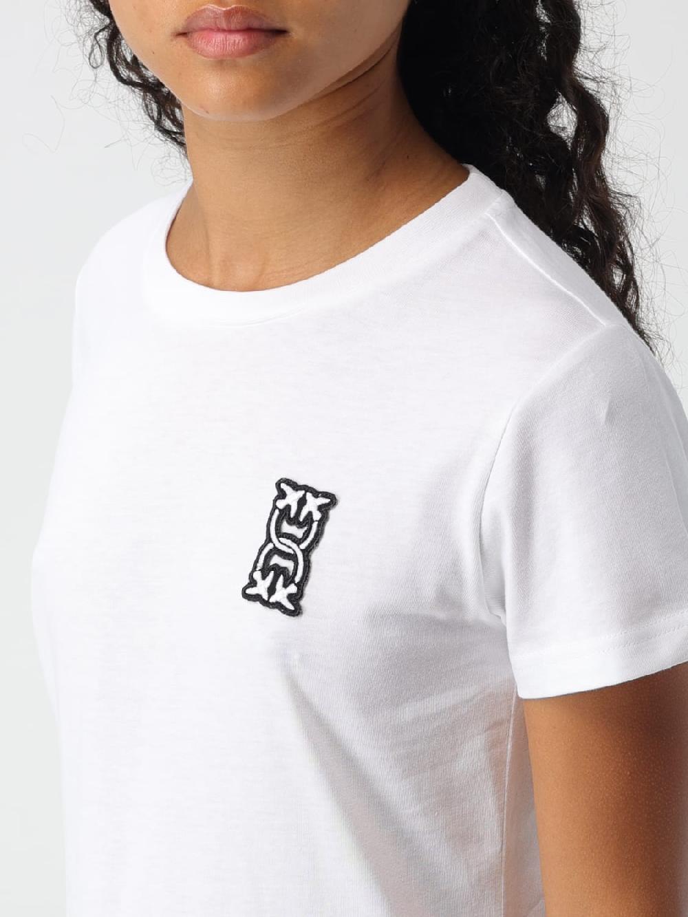 Giglio T-shirt In Cotone Con Logo Love Birds Pinko