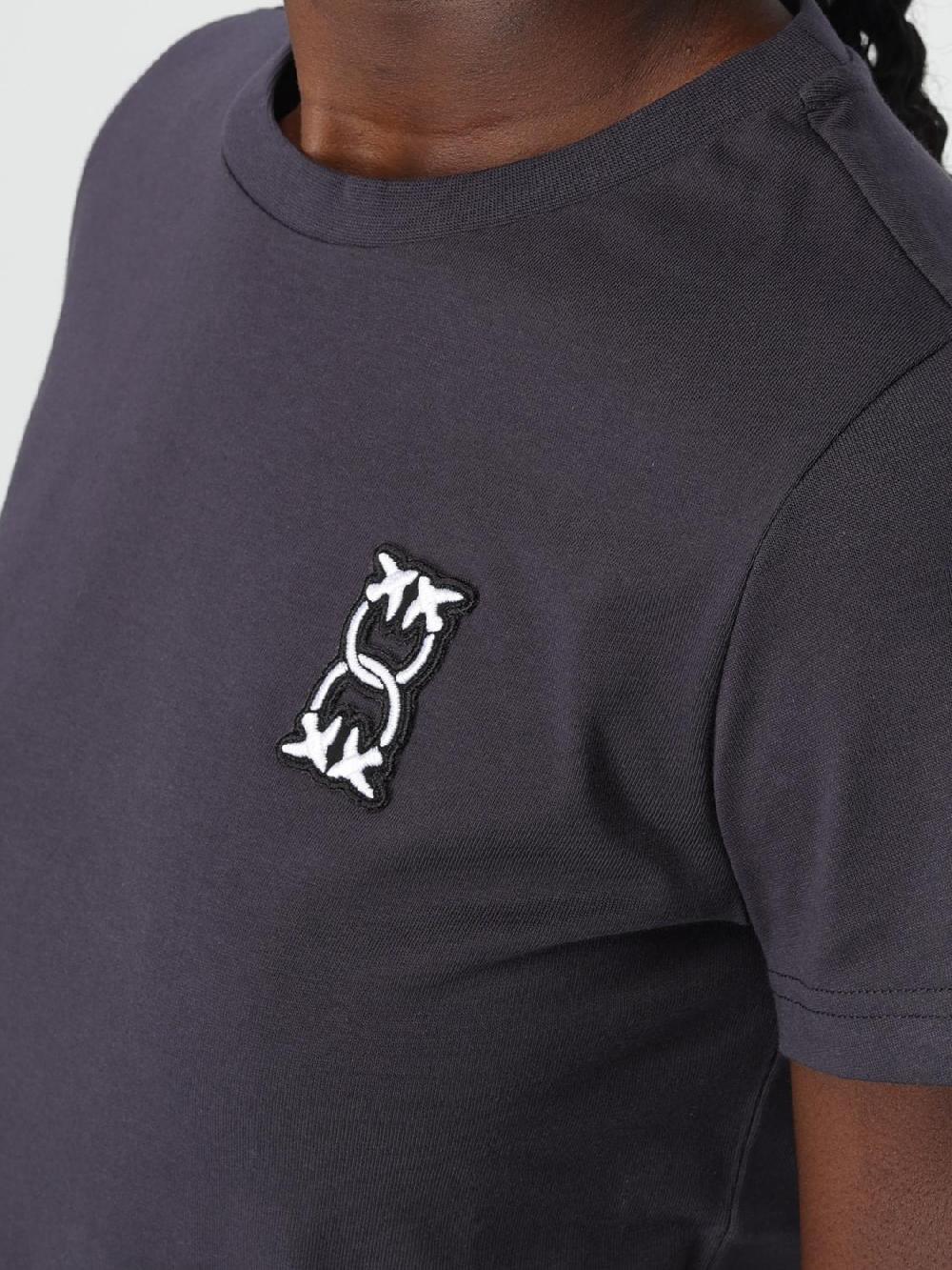 Giglio T-shirt In Cotone Con Logo Love Birds Pinko