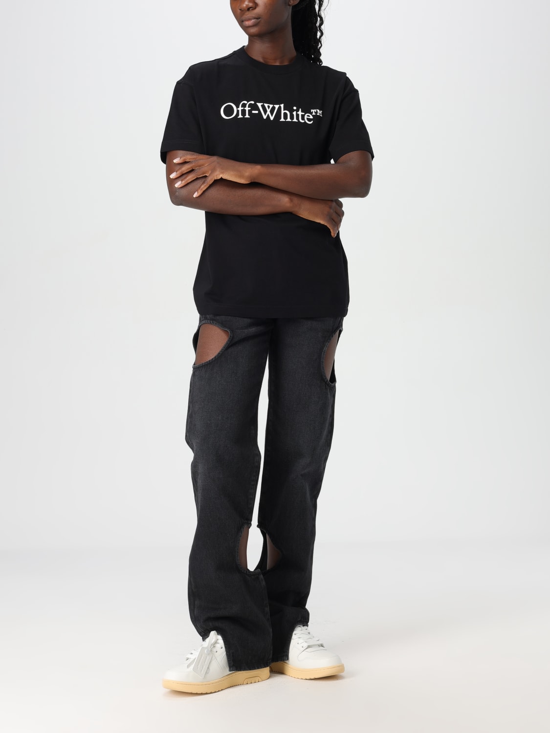 Giglio T-shirt In Cotone Con Logo Off-White