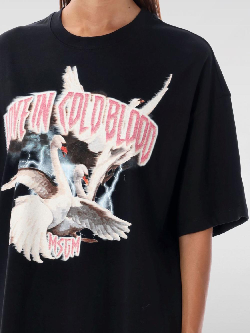 Giglio T-shirt In Cotone Con Stampa MSGM