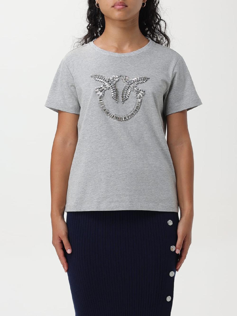 Giglio T-shirt Love Birds Pinko in cotone