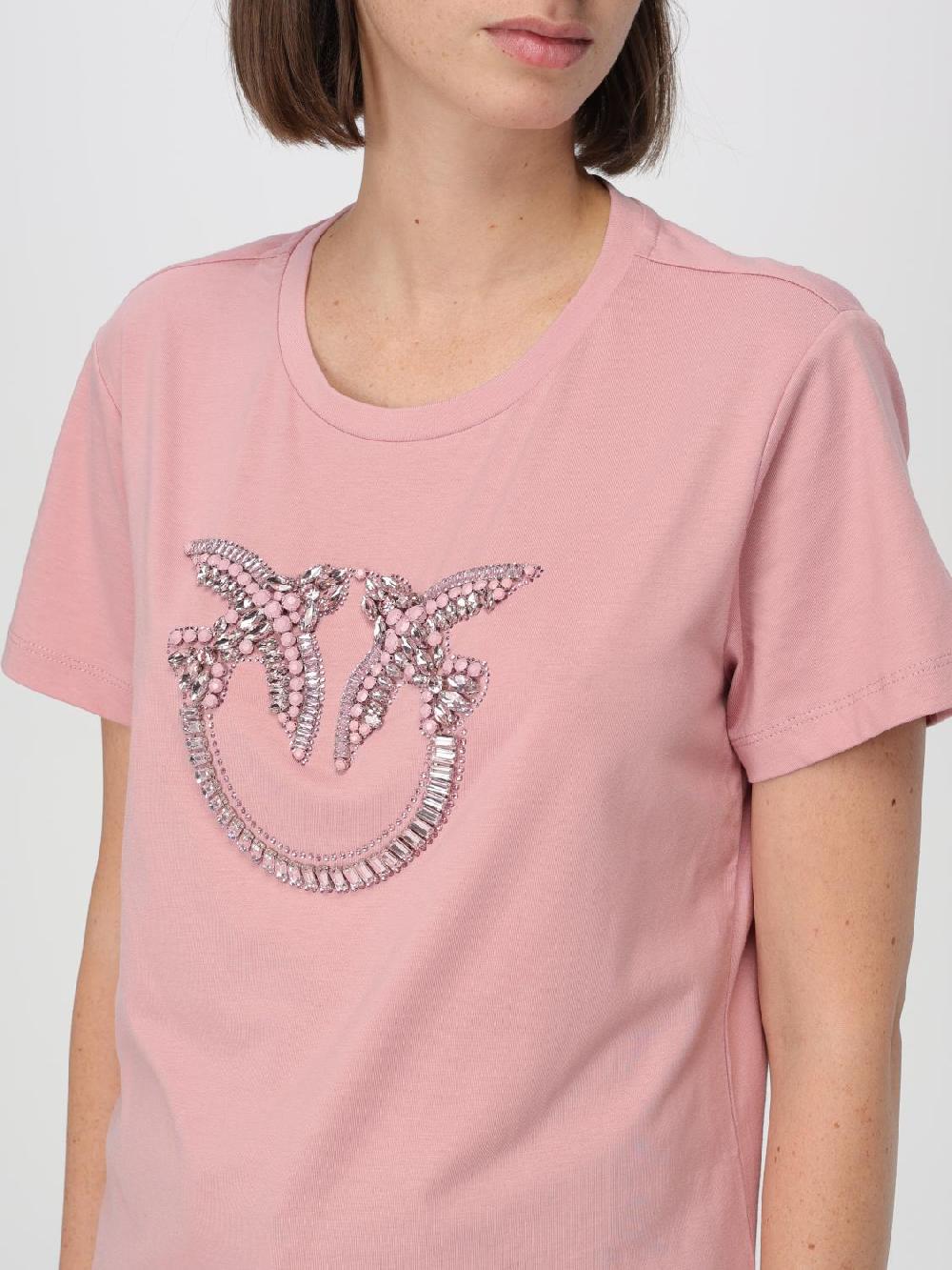 Giglio T-shirt Love Birds Pinko In Cotone
