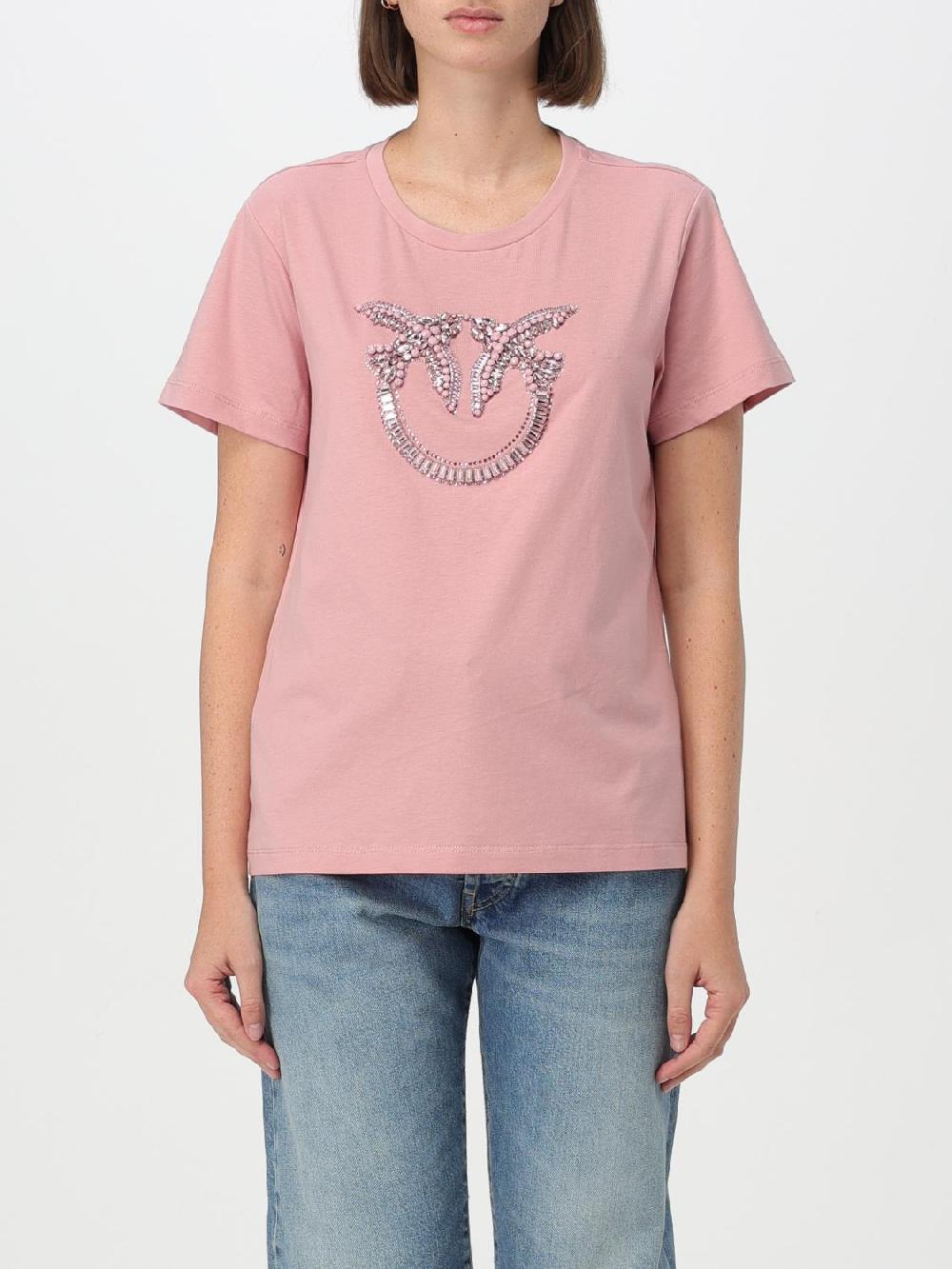 Giglio T-shirt Love Birds Pinko in cotone