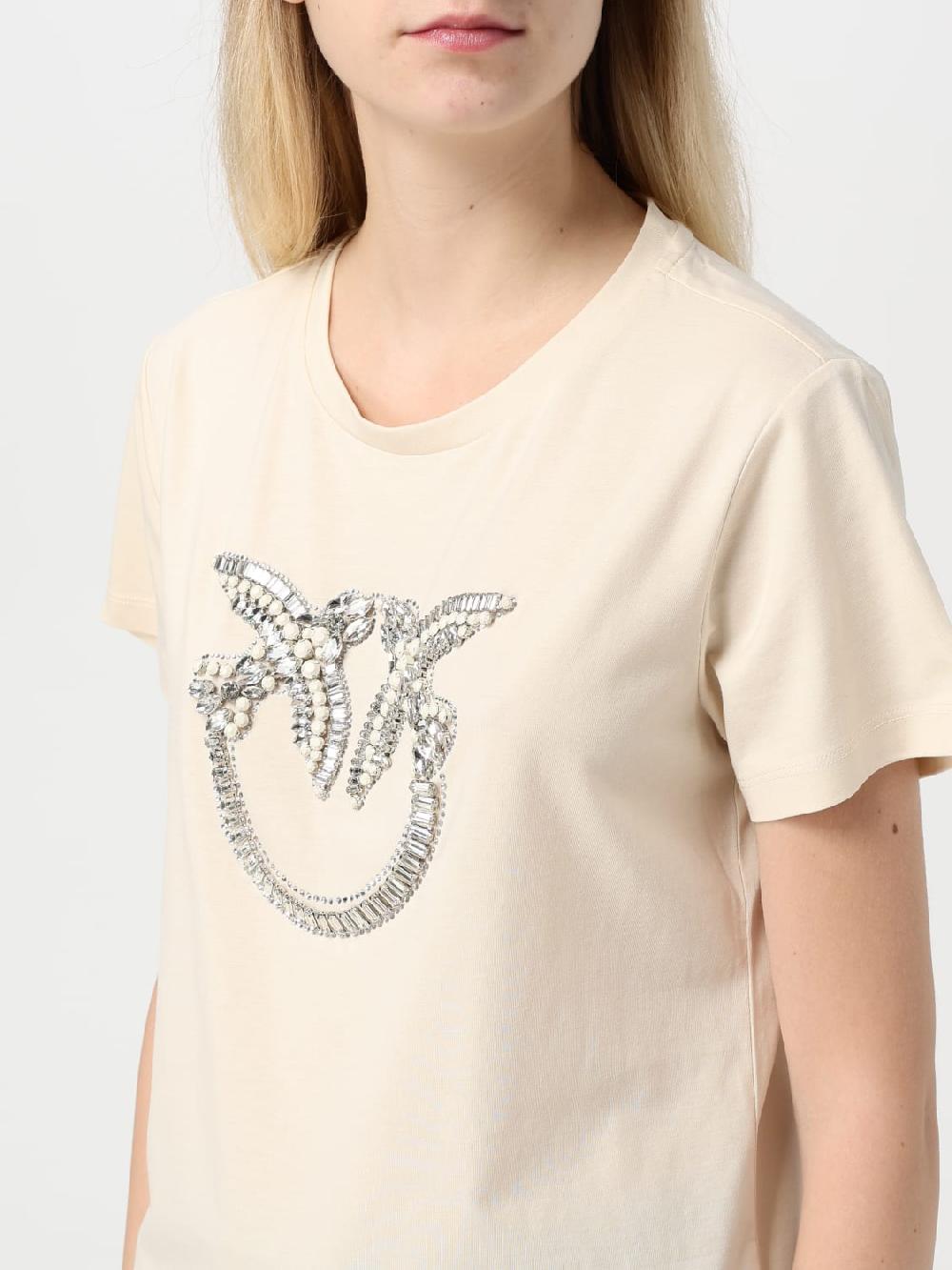 Giglio T-shirt Love Birds Pinko In Cotone