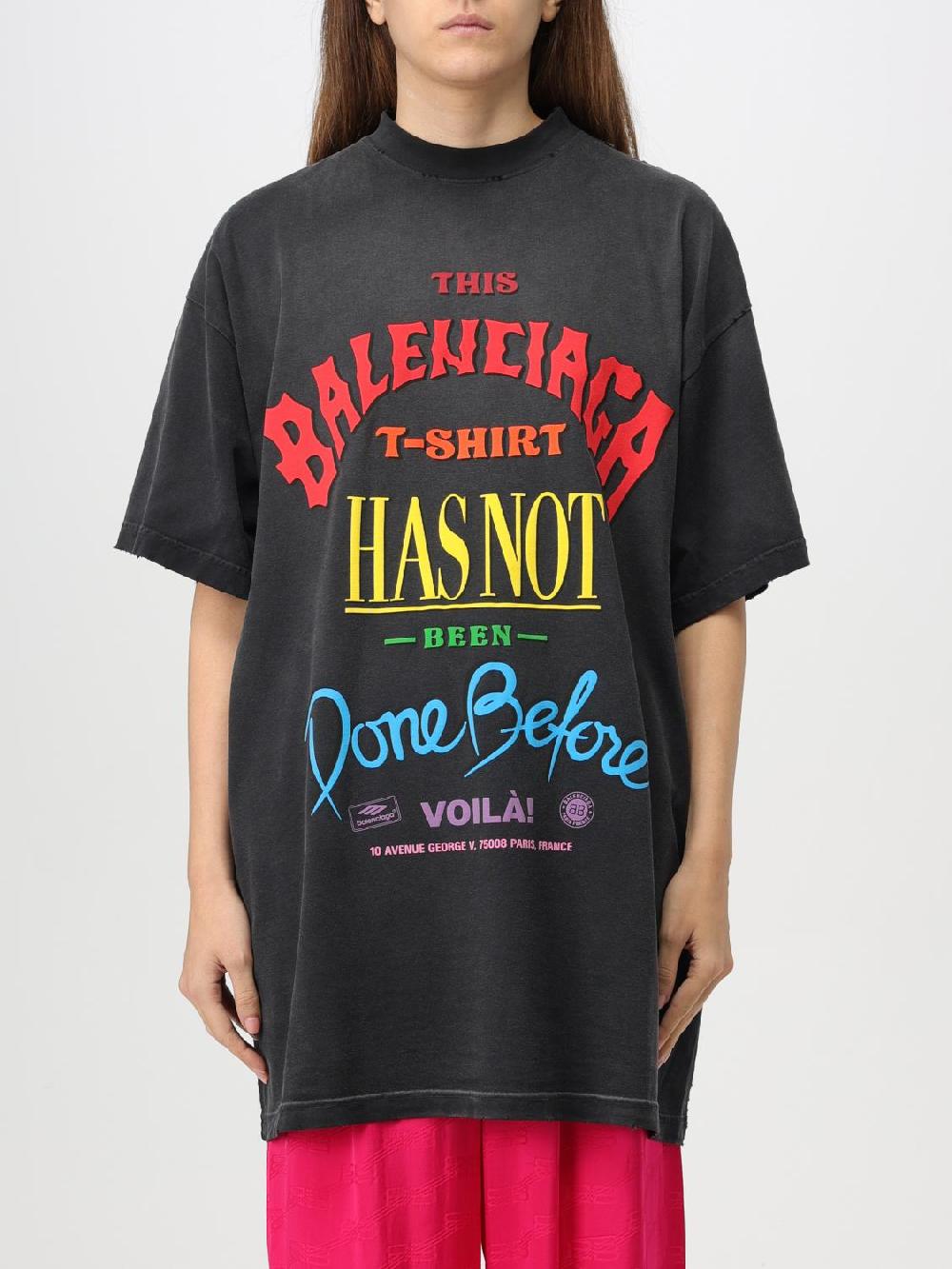 Giglio T-shirt oversize con stampa logo Balenciaga