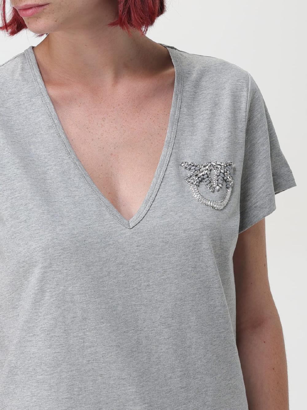 Giglio T-shirt Pinko In Cotone Con Logo In Strass