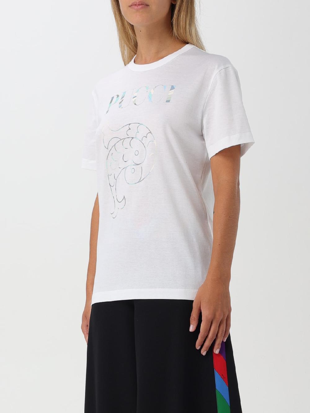 Giglio T-shirt Pucci In Cotone Con Logo