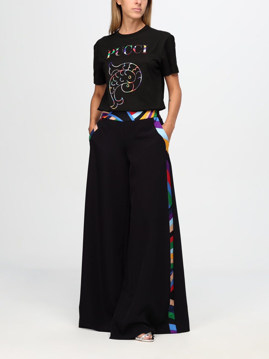 Giglio T-shirt Pucci In Cotone Con Logo