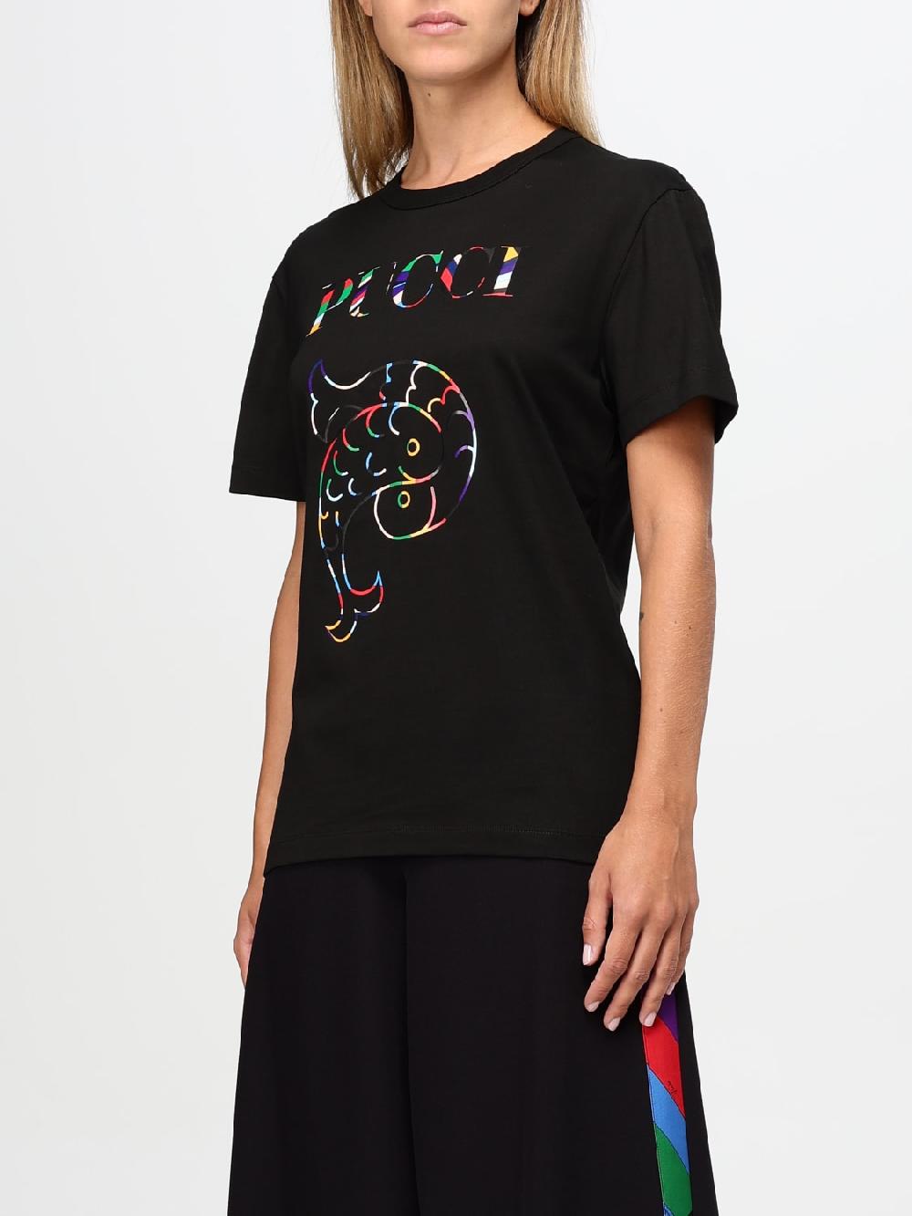Giglio T-shirt Pucci In Cotone Con Logo