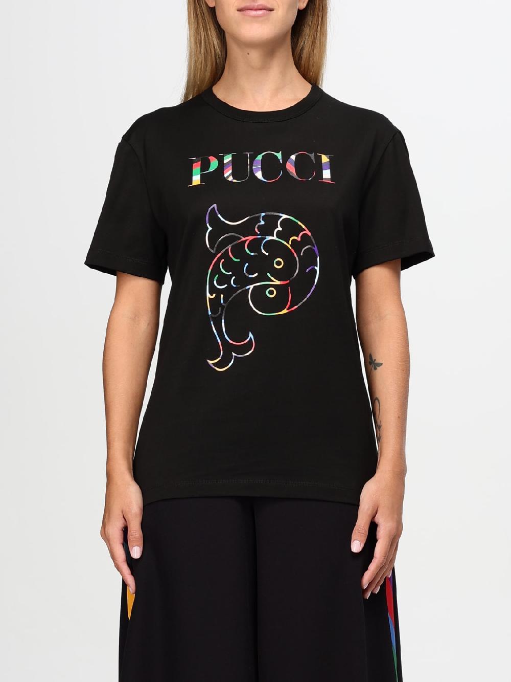 Giglio T-shirt Pucci in cotone con logo