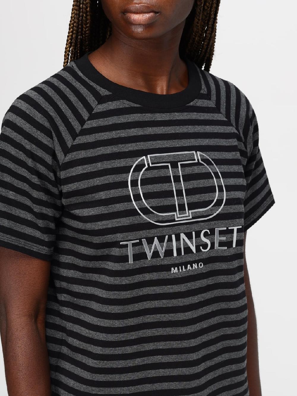 Giglio T-shirt Twinset In Cotone A Righe