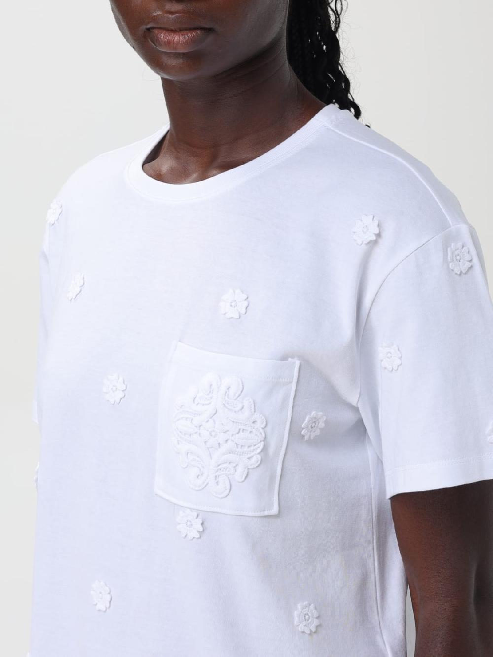 Giglio T-shirt Twinset In Cotone Con Ricami