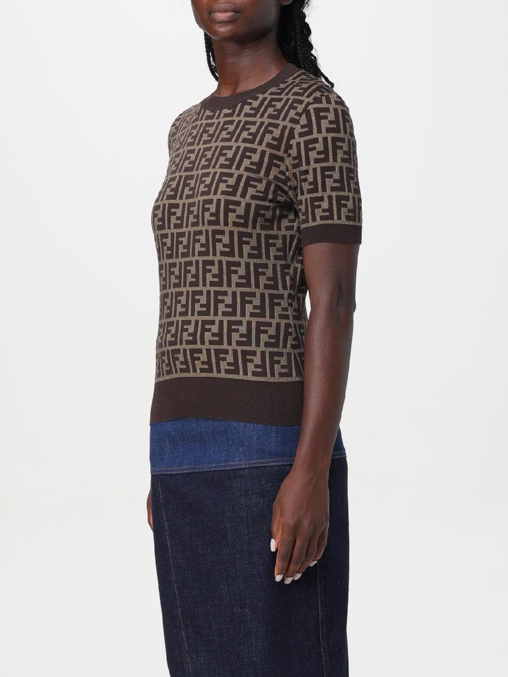 Giglio Top A Girocollo In Cotone FF Fendi