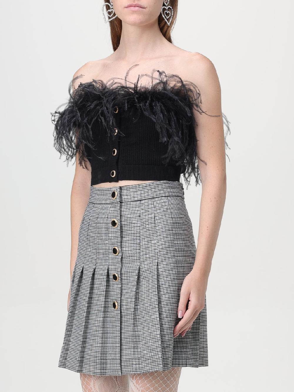 Giglio Top Alessandra Rich In Lana Con Piume