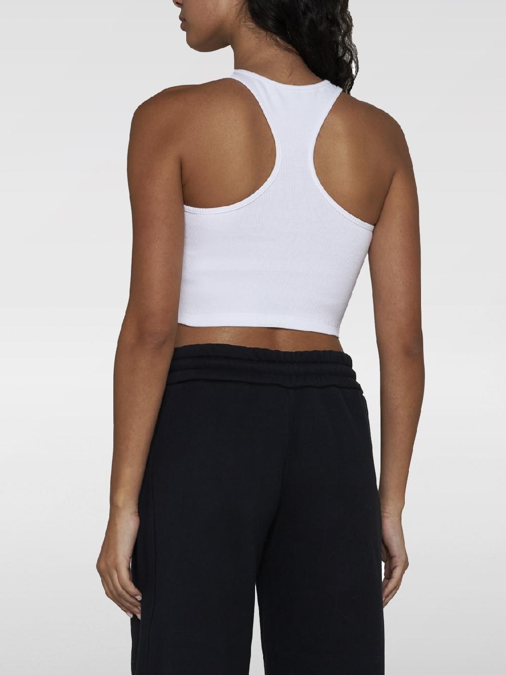 Giglio Top Basic In Cotone Con Mini Logo Off-White