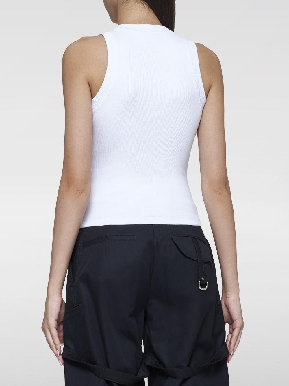 Giglio Top Basic In Cotone Con Mini Logo Off-White
