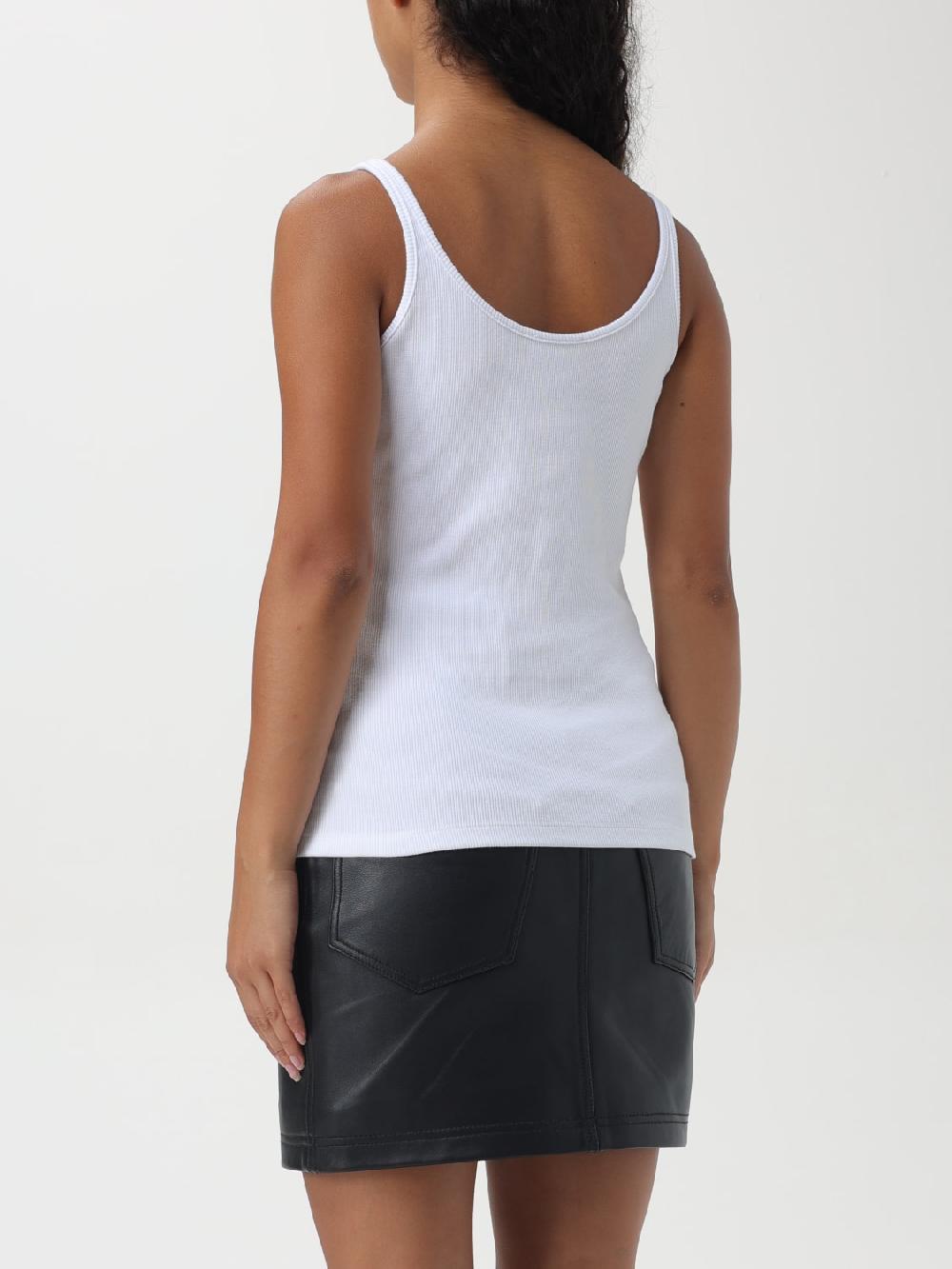 Giglio Top Basic In Cotone Con Mini Logo Off-White