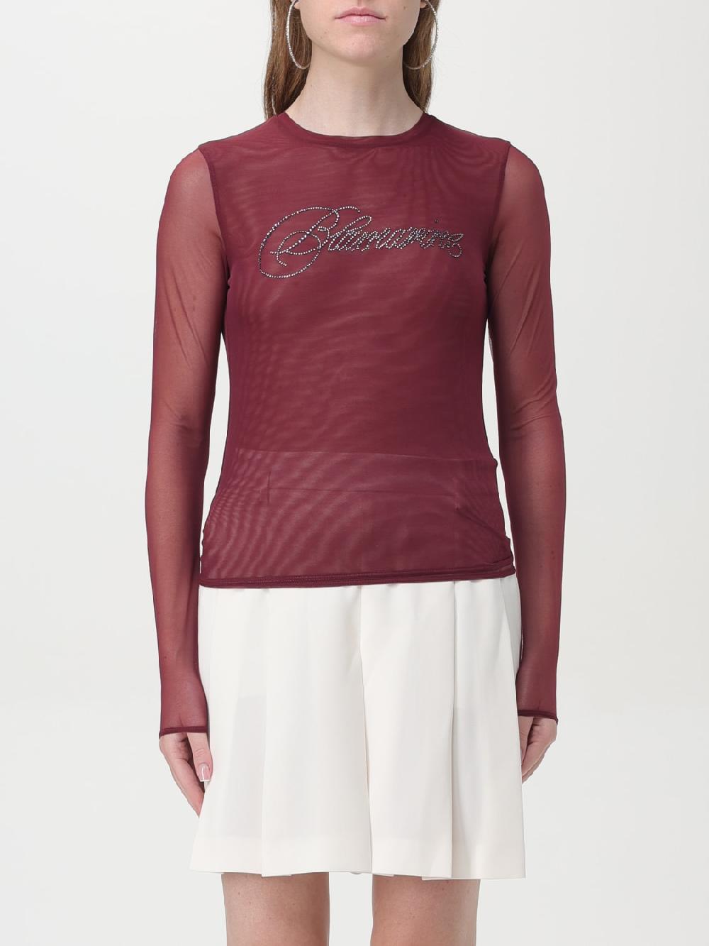 Giglio Top Blumarine in nylon a micro rete stretch