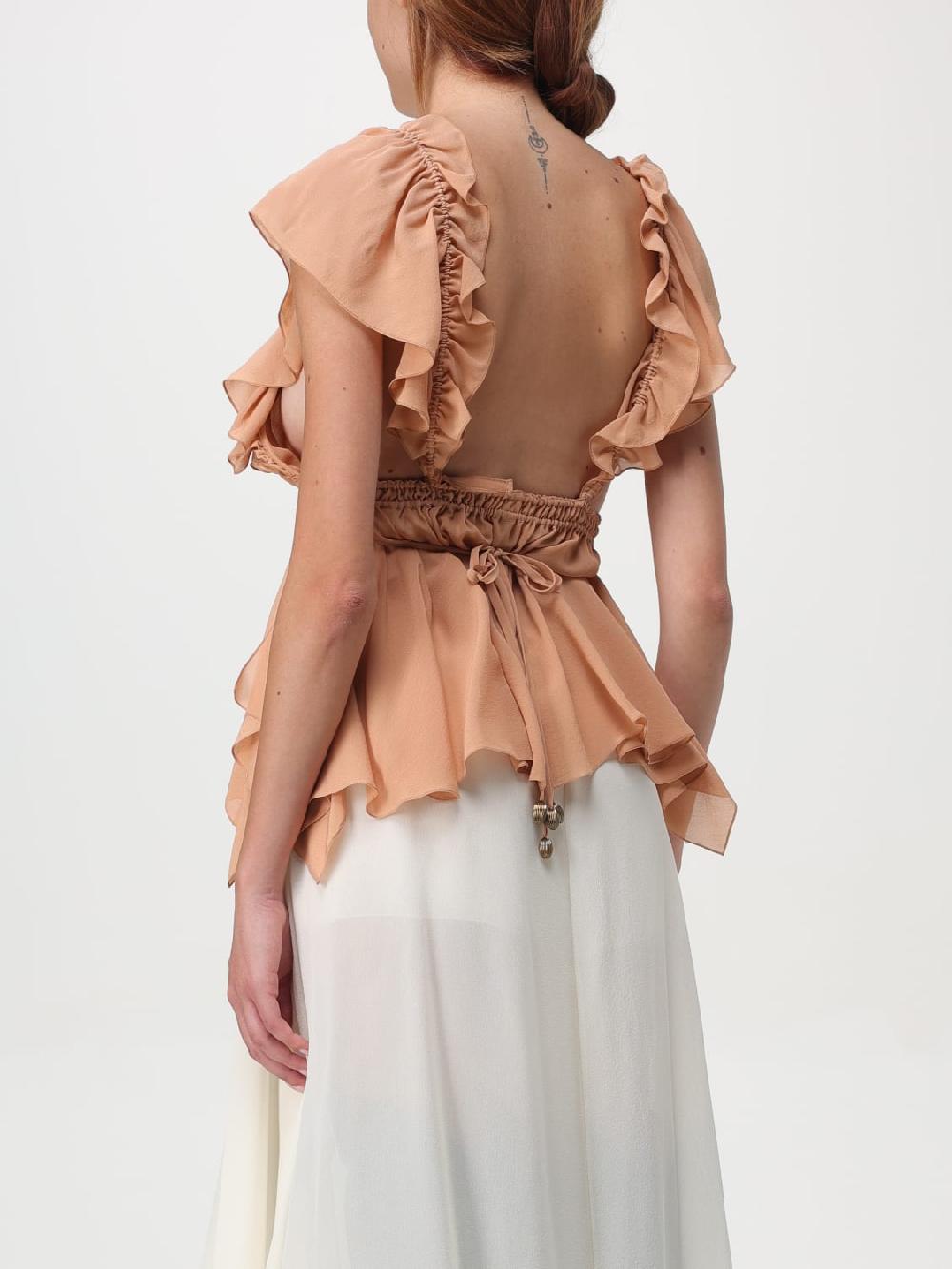 Giglio Top Chloé In Seta Con Volant