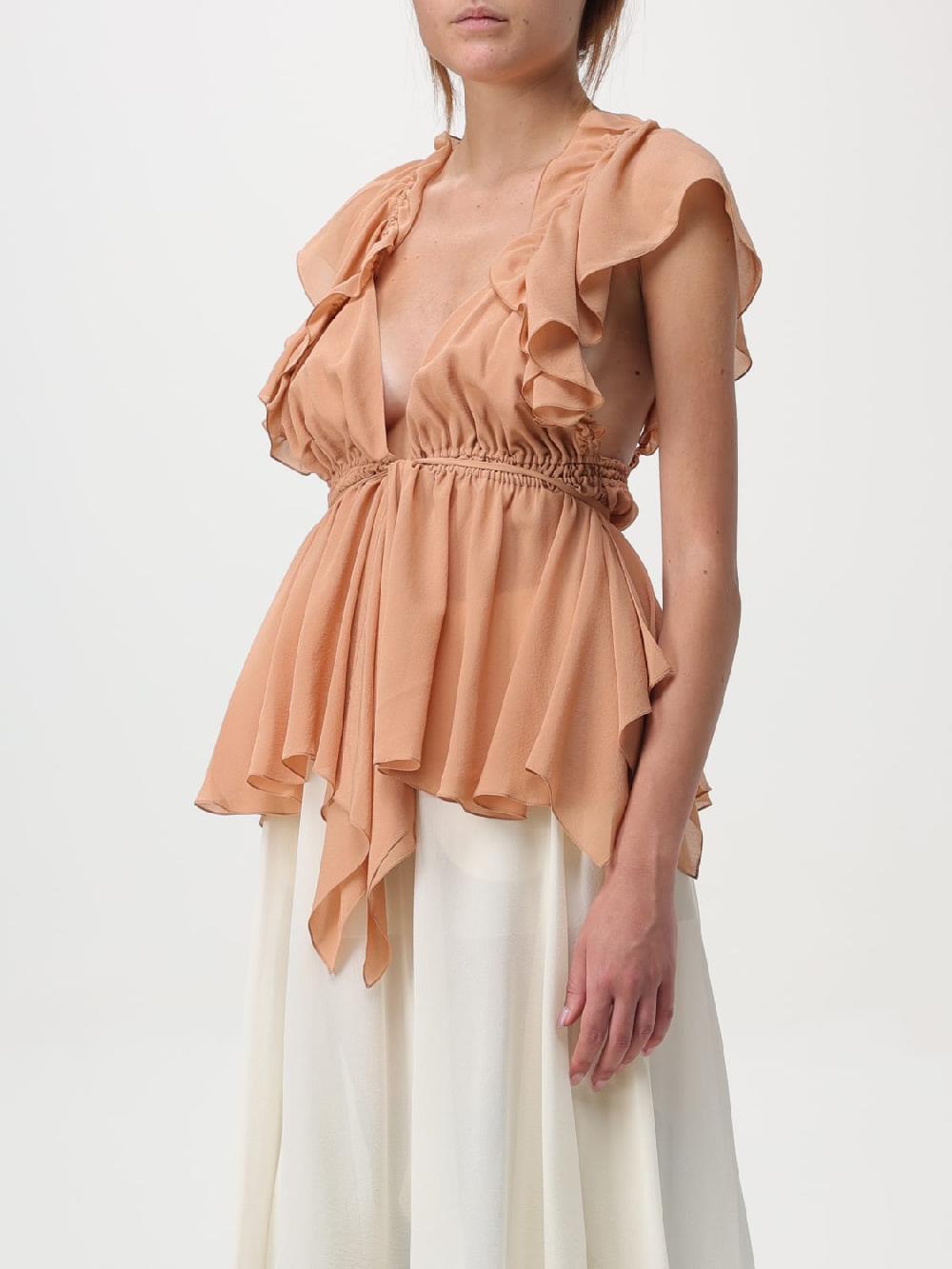 Giglio Top Chloé In Seta Con Volant