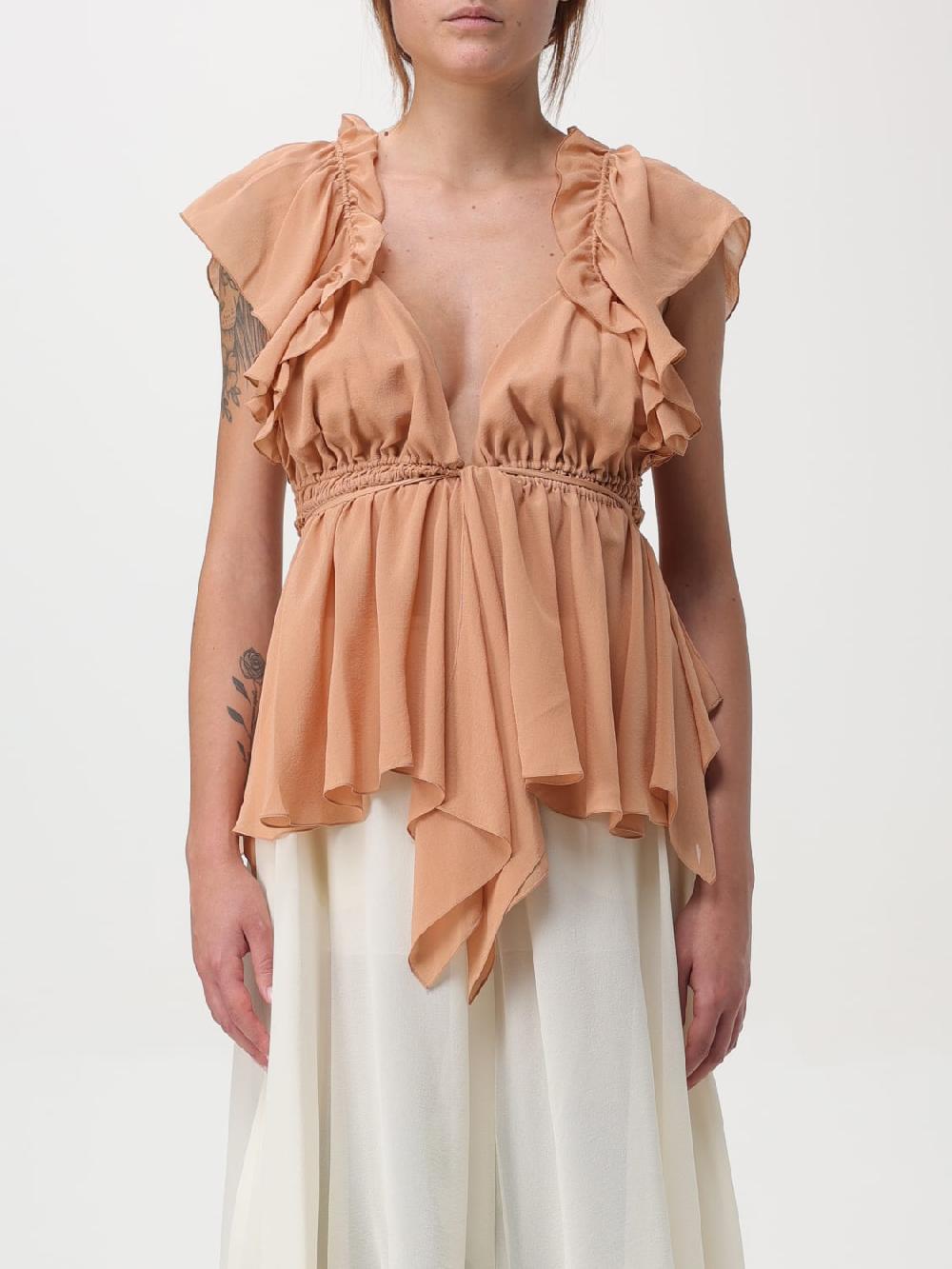 Giglio Top Chloé in seta con volant