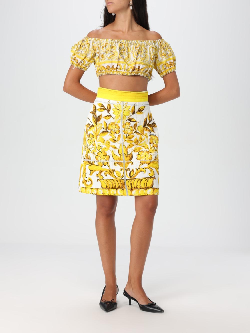 Giglio Top Crop Maioliche Dolce & Gabbana