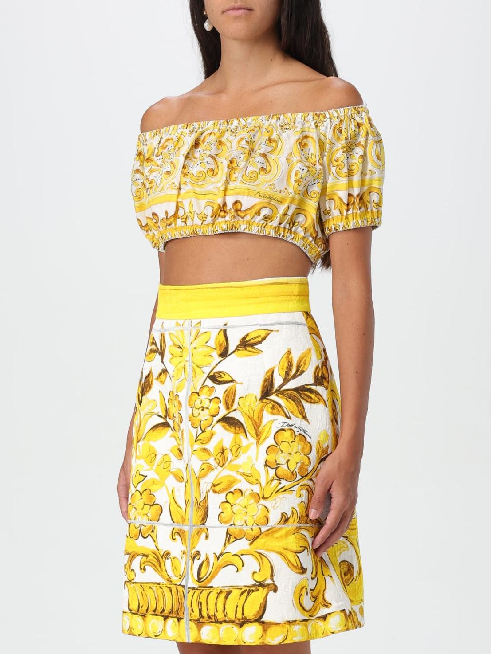 Giglio Top Crop Maioliche Dolce & Gabbana