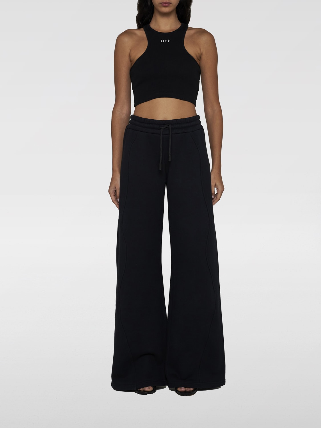 Giglio Top Crop Off-White In Cotone