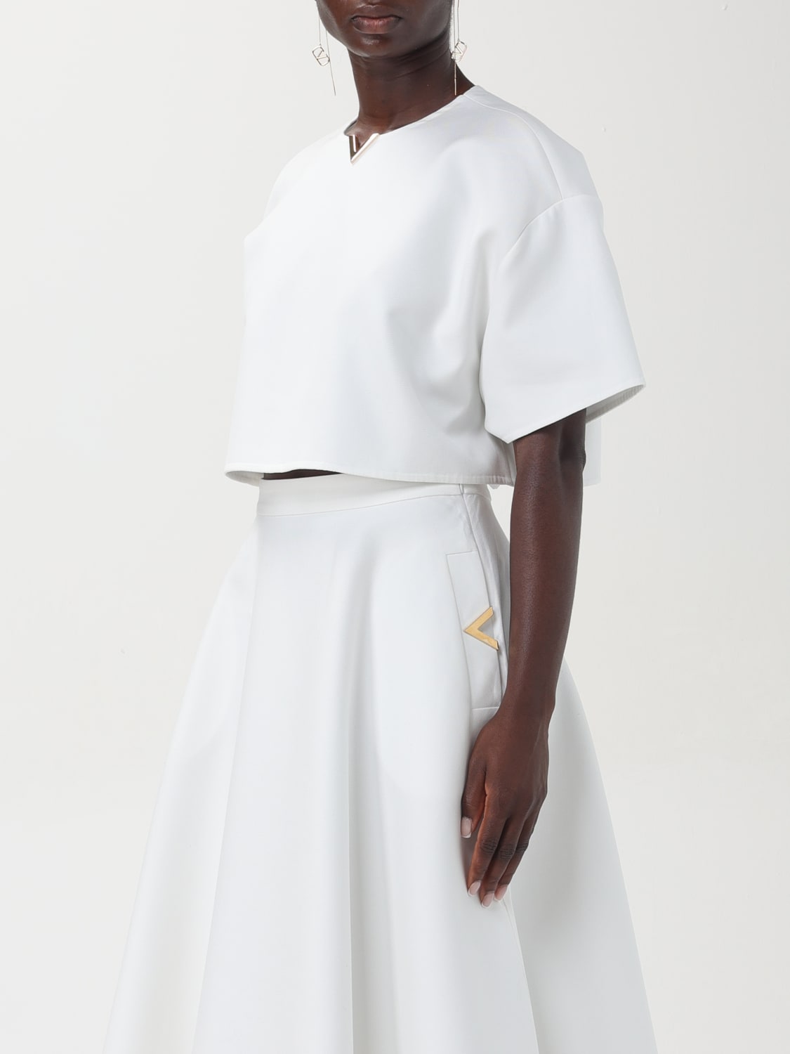 Giglio Top Crop Valentino In Gabardine