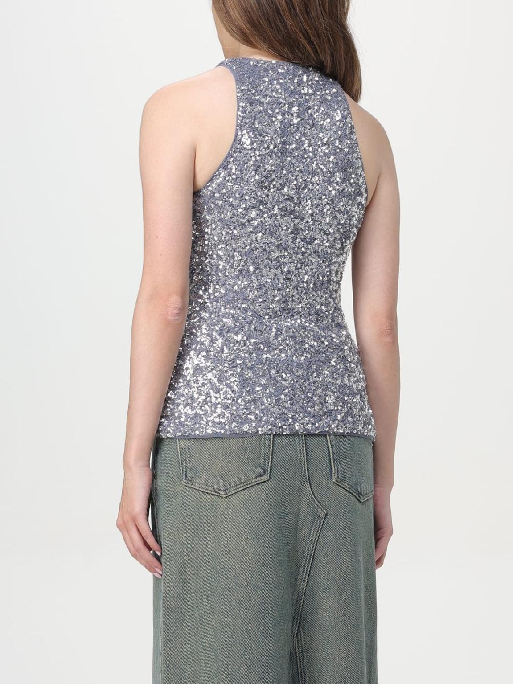 Giglio Top Di Paillettes Ganni Con Fiocco