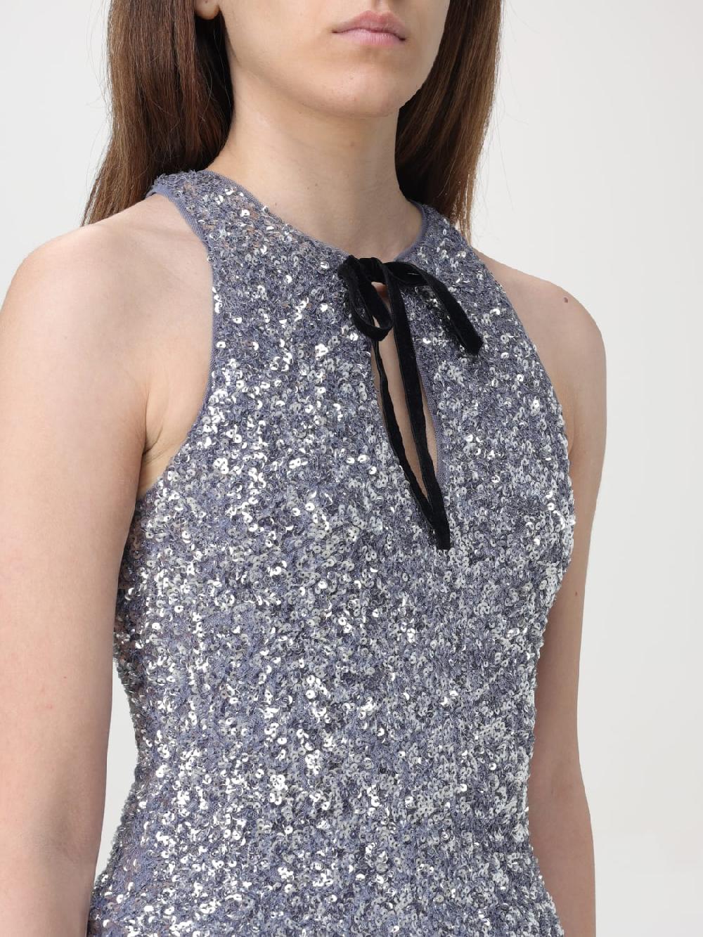 Giglio Top Di Paillettes Ganni Con Fiocco