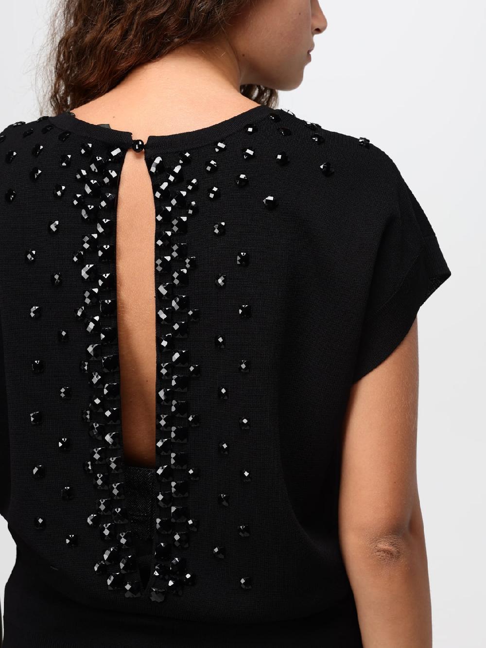 Giglio Top Emporio Armani In Viscosa Con Strass