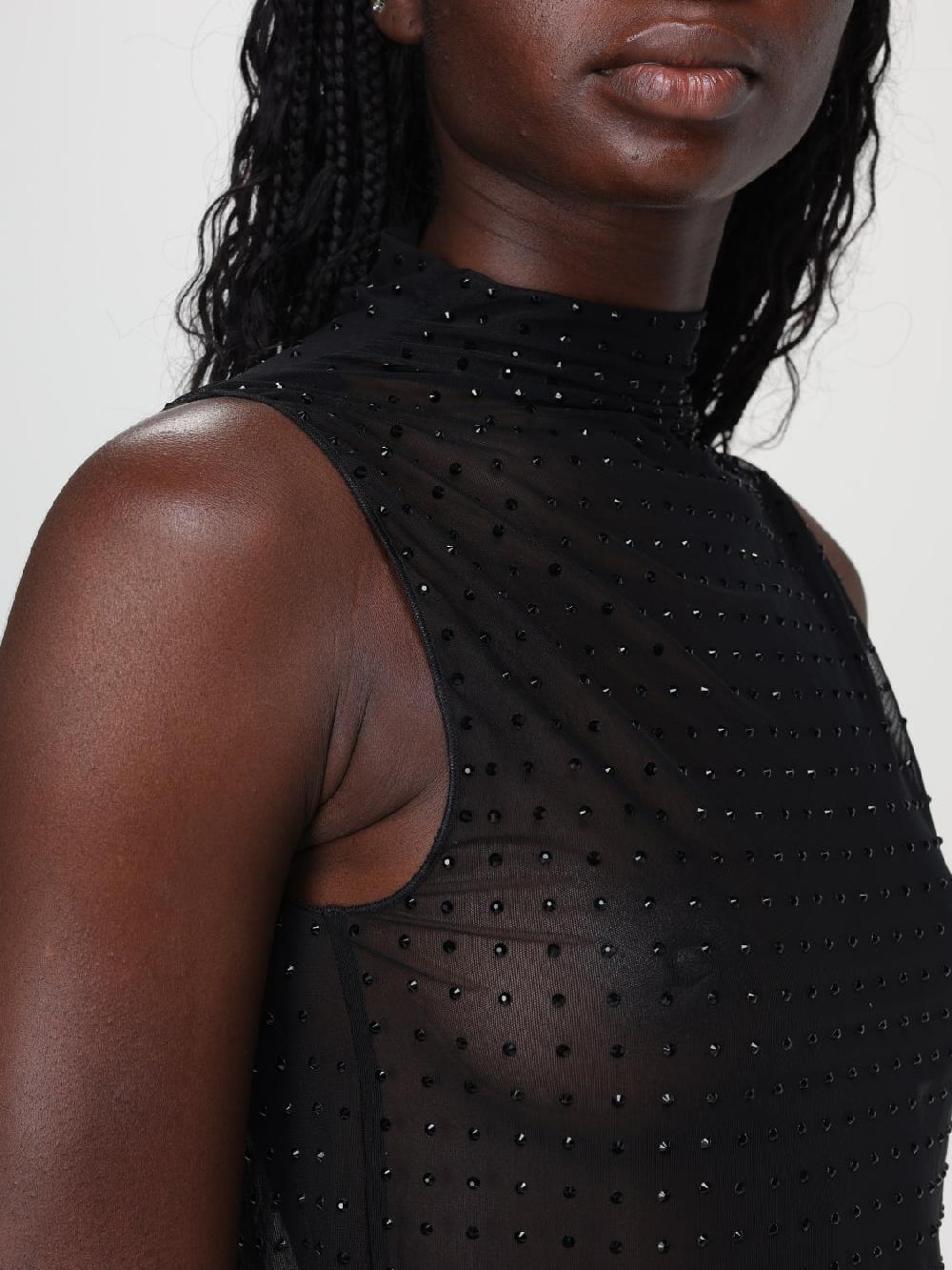 Giglio Top In Tulle Con Strass Pinko