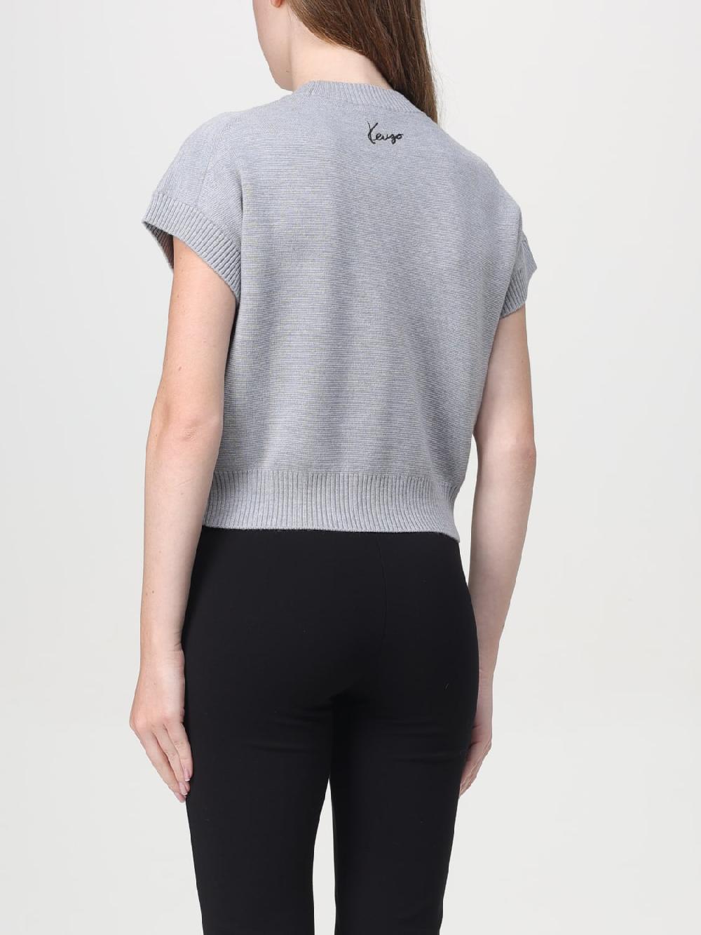 Giglio Top Kenzo In Lana Con Fiore Jacquard