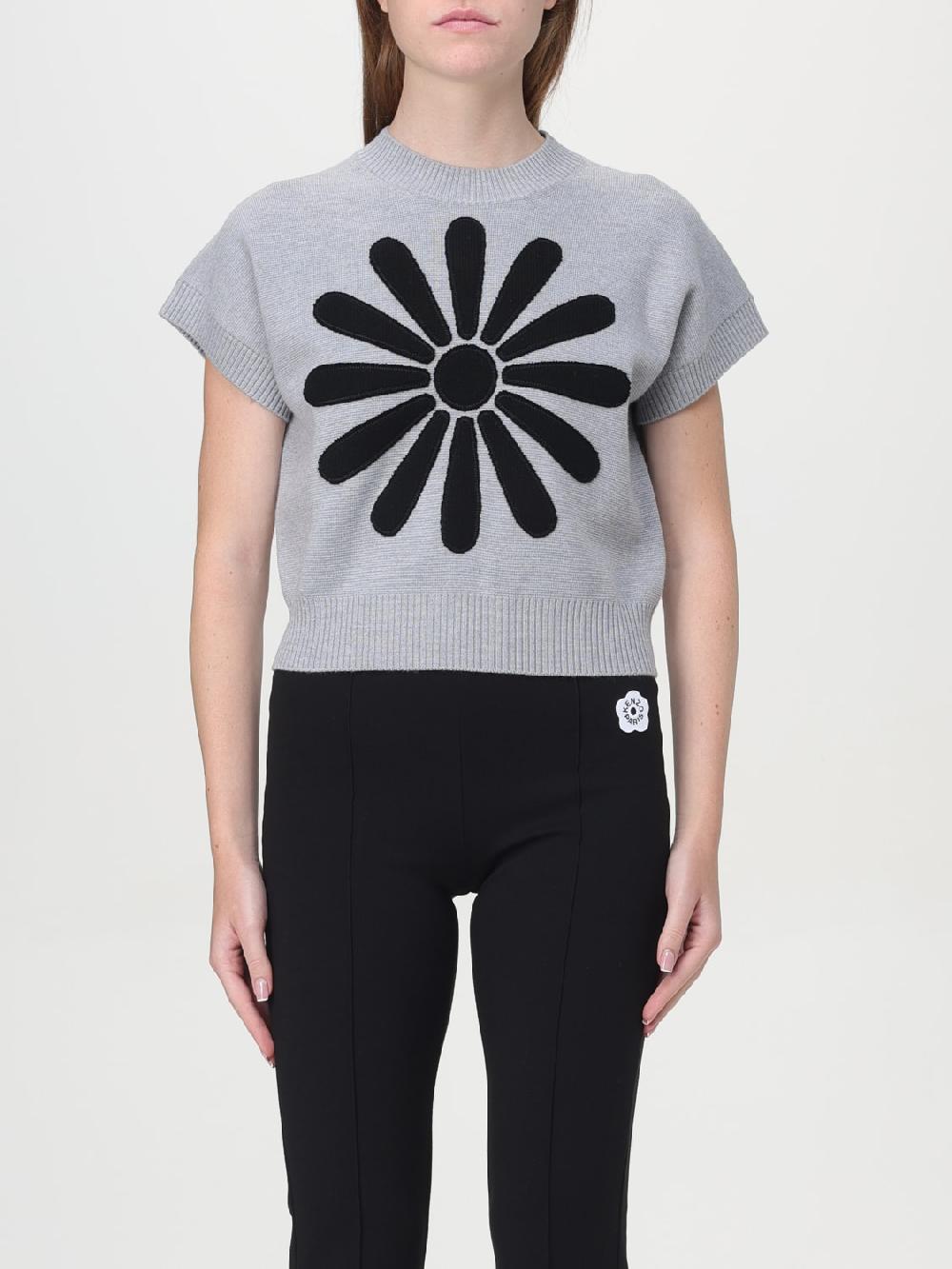 Giglio Top Kenzo in lana con fiore jacquard