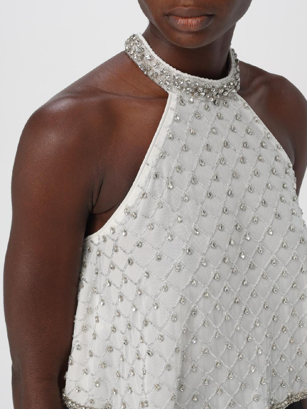 Giglio Top Pinko In Tessuto Con Strass