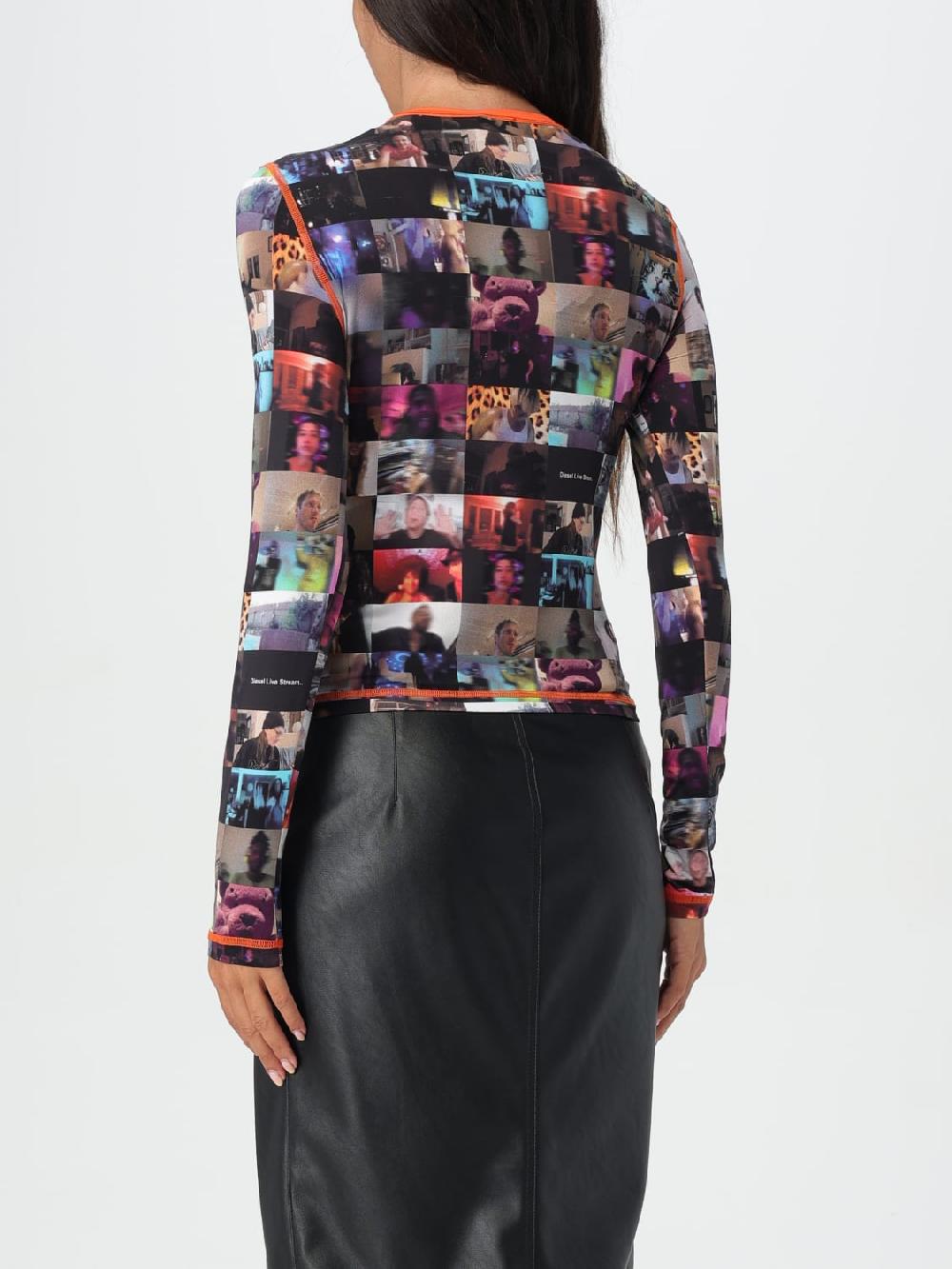 Giglio Top Stampato Diesel In Nylon Stretch
