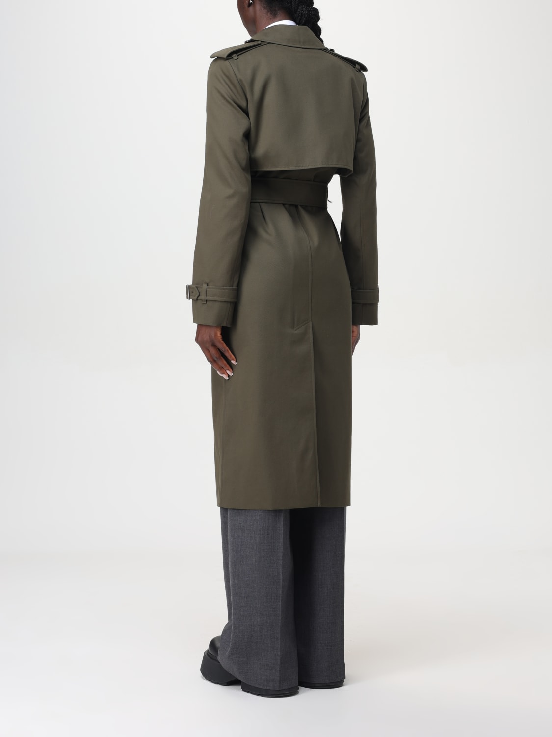 Giglio Trench Lungo In Misto Cotone Burberry